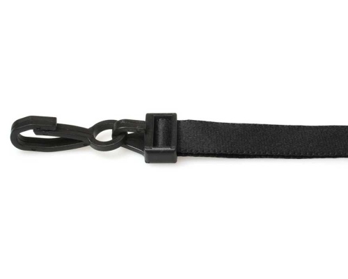 Plain Black 15mm Lanyards with Breakaway and Plastic J Clip (Pack of 100)