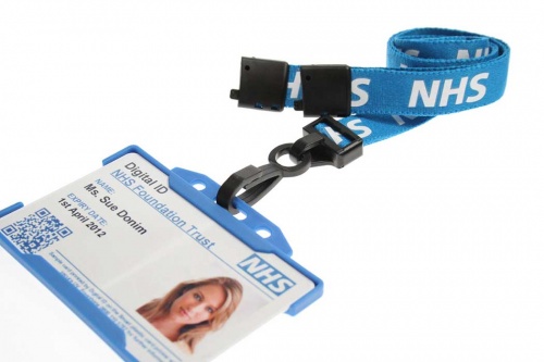 NHS Staff Lanyards with Breakaway and Plastic J Clip (Pack of 100)