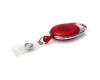 Red Translucent Carabiner Card Reels with Reinforced ID Straps (Pack of 50)