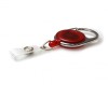 Red Translucent Carabiner ID Card Badge Reels with Strap Clip (Pack of 50)