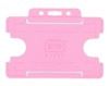 Pink Single-Sided Biobadge Open Faced ID Card Holder Landscape x 100