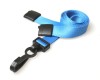 Plain Light Blue 15mm Lanyards with Breakaway and Plastic J Clip (Pack of 100)