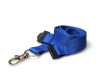 Plain Mid Blue 20mm Flat Woven Breakaway Lanyard with Metal Trigger Clip (Pack of 100)
