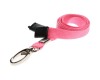Plain Pink Lanyards with Breakaway and Metal Lobster Clip (Pack of 100)