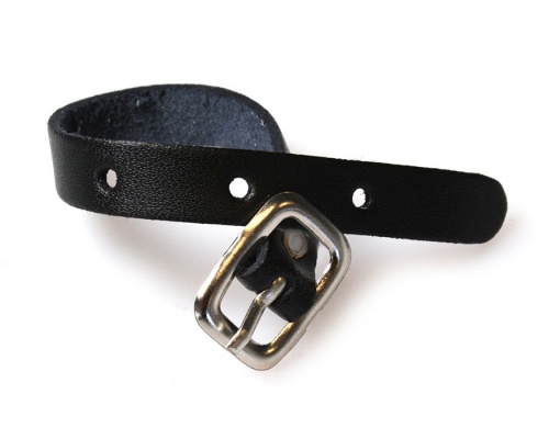 Black Leather Luggage Strap with Silver Buckle (Pack of 100)