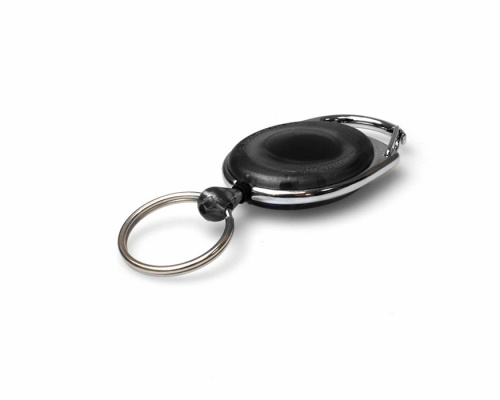 Black Translucent Carabiner Card Reels with Key Rings (Pack of 50)