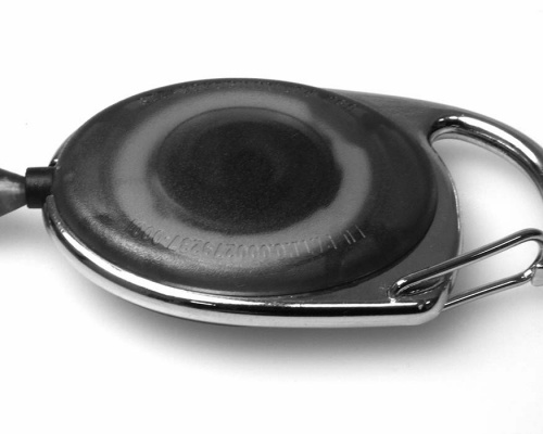 Black Translucent Carabiner Card Reels with Reinforced ID Straps (Pack of 50)
