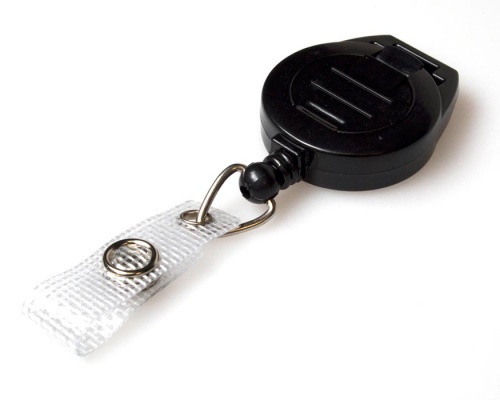 Black Attaching ID Card Badge Reels with Strap Clip (Pack of 50)