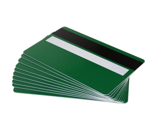 Forest Green Plastic Cards 760 Micron With Magnetic Stripe & Signature Strip (Pack of 100)
