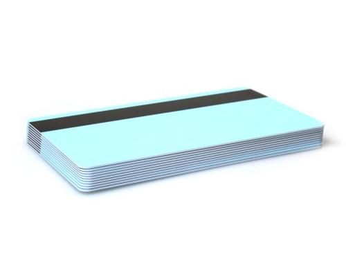 Light Blue Plastic Cards With Hi-Co Magnetic Stripe - 760 Micron (Pack of 100)