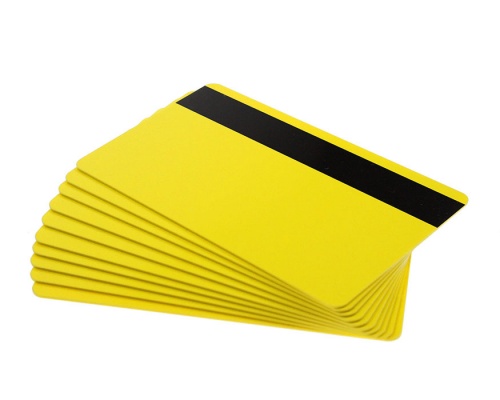 Yellow Plastic Cards With Hi-Co Magnetic Stripe - 760 Micron (Pack of 100)