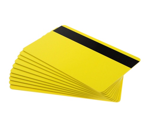 Yellow Plastic Cards With Hi-Co Magnetic Stripe - 760 Micron (Pack of 100)