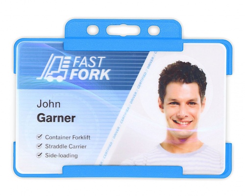 Light Blue Single Sided Biobadge Open Faced ID Card Holder x 100