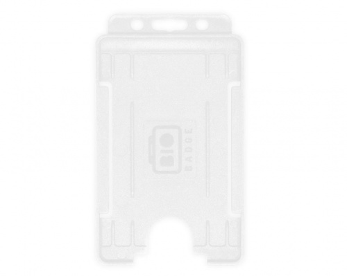 Clear Single-Sided BioBadge Open Faced ID Card Holder, Portrait x 100