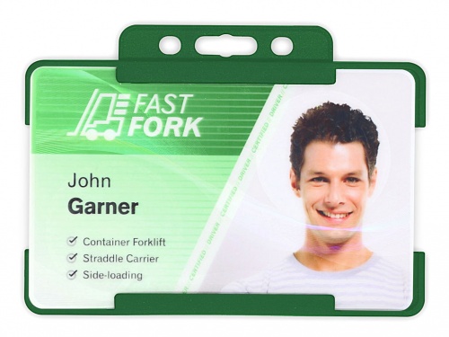 Dark Green Single-Sided Biobadge Open Faced ID Card Holder x 100