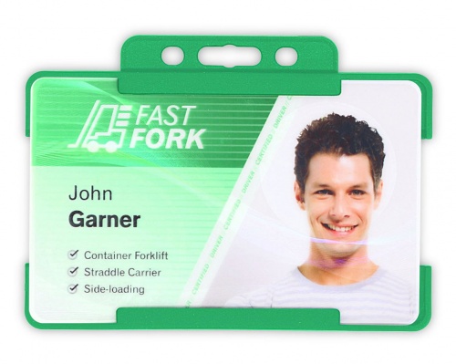 Light Green Single-Sided Biobadge Open Faced ID Card Holder Landscape x 100
