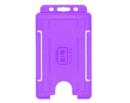 Purple Single-Sided BioBadge Open Faced ID Card Holder, Portrait x 100