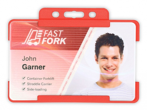 Red Single Sided Biobadge Open Faced ID Card Holder x 100