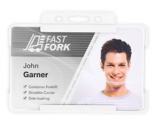 White Single-Sided Biobadge Open Faced ID Card Holder x 100