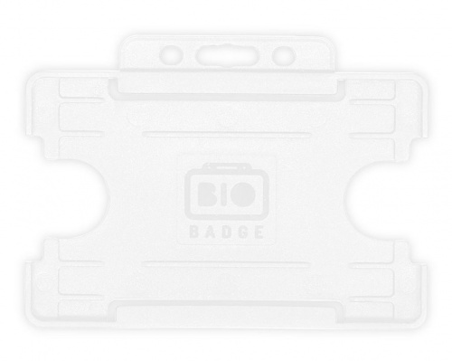 White Single-Sided Biobadge Open Faced ID Card Holder x 100