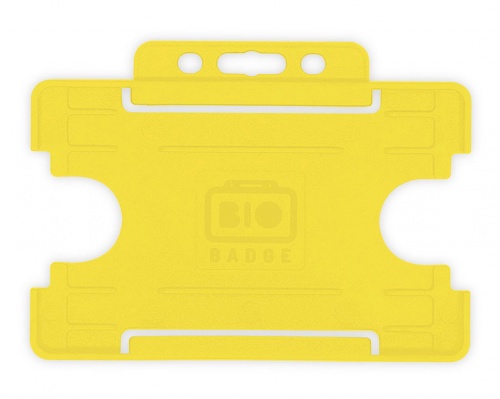 Yellow Single Sided BioBadge Open Faced ID Card Holder x 100