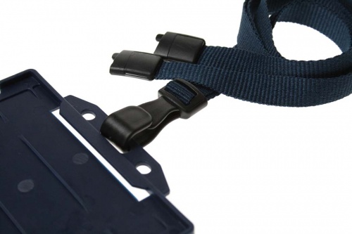 Plain Dark Blue Lanyards with Breakaway and Plastic J Clip (Pack of 100)