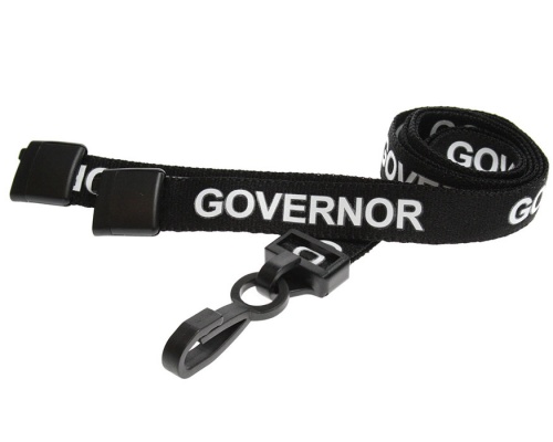 Black Governor Lanyards with Plastic J Clip (Pack of 100)