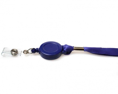 Plain Navy Blue 15mm Lanyards with Breakaway and Card Reel (Pack of 50)