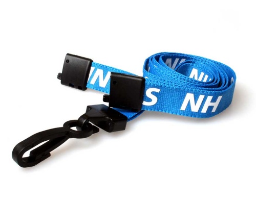 NHS Staff Lanyards with Breakaway and Plastic J Clip (Pack of 100)