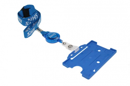 NHS Staff Lanyards with Dual Breakaway and Card Reel with NHS Dome (Pack of 100)