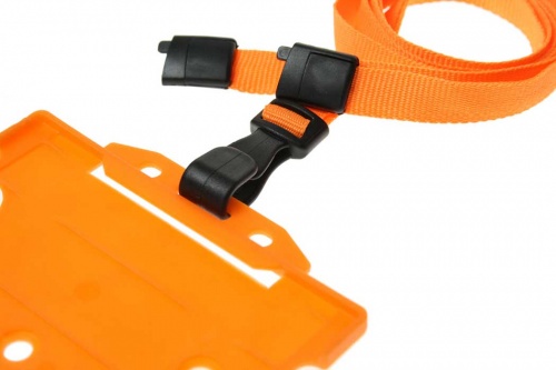 Plain Orange Lanyards with Breakaway and Plastic J Clip (Pack of 100)