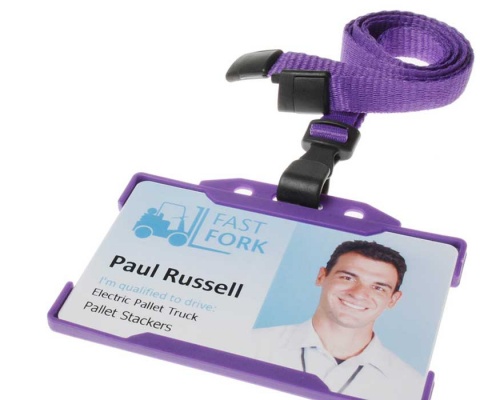 Plain Purple Lanyards with Breakaway and Plastic J Clip (Pack of 100)