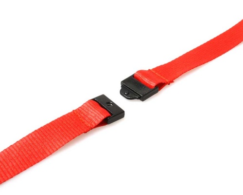 Plain Red 15mm Lanyards with Flat Breakaway and Integrated Card Reel (Pack of 50)