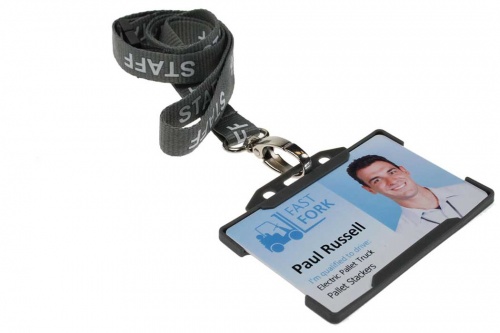 Grey Staff Lanyards 15mm with Breakaway and Metal Lobster Clip (Pack of 100)