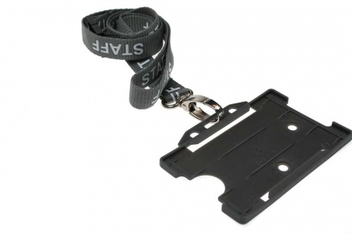 Grey Staff Lanyards 15mm with Breakaway and Metal Lobster Clip (Pack of 100)