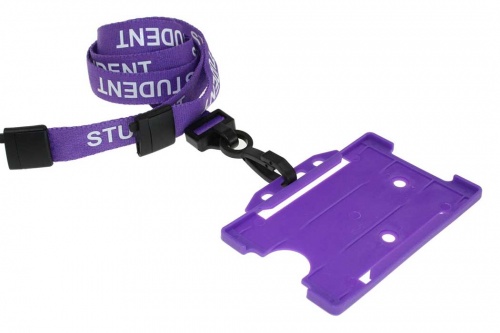 Purple Student Lanyards with Breakaway and Plastic J Clip (Pack of 100)