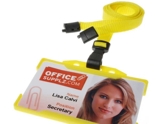 Plain Yellow Lanyards with Breakaway and Plastic J Clip (Pack of 100)