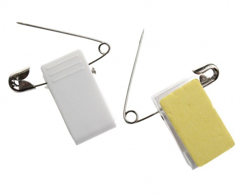 Plastic ID Combination Clip with Pin and Self-Adhesive Pad (Pack of 100)