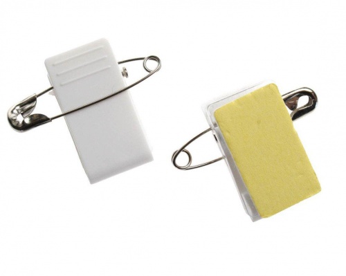 Plastic ID Combination Clip with Pin and Self-Adhesive Pad (Pack of 100)
