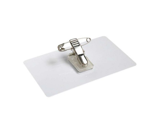 Metal Crocodile ID Card Clip with Pin and Self-Adhesive Pad (Pack of 100)