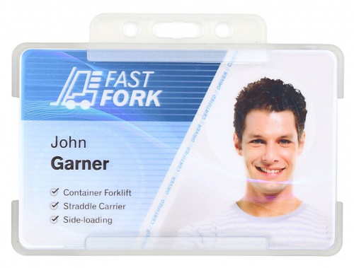 Clear Single Sided BioBadge Open Faced ID Card Holder x 100