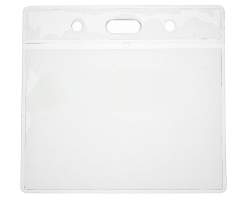 Clear Vinyl ID Card Badge Holders, Eco Friendly, 91 x 65 mm Landscape (Pack of 100)