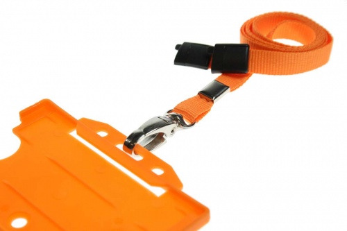 Plain Orange Lanyards with Breakaway and Metal Lobster Clip (Pack of 100)