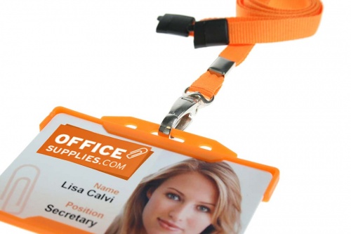 Plain Orange Lanyards with Breakaway and Metal Lobster Clip (Pack of 100)