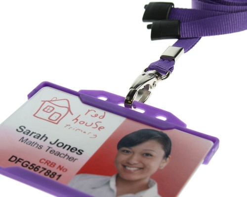 Plain Purple Lanyards with Breakaway and Metal Lobster Clip (Pack of 100)