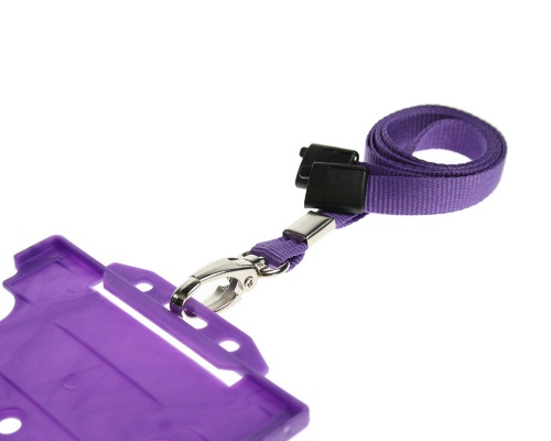Plain Purple Lanyards with Breakaway and Metal Lobster Clip (Pack of 100)