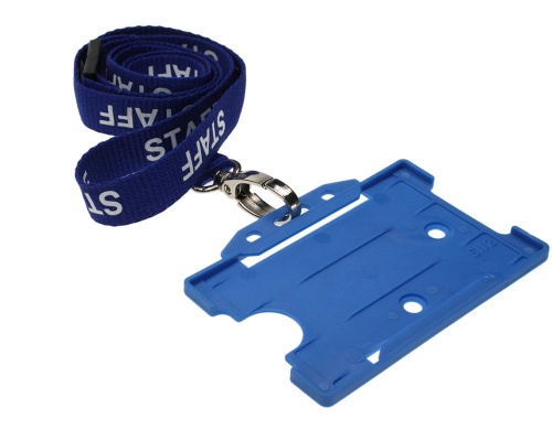 Royal Blue Staff 15mm Lanyards with Breakaway and Metal Lobster Clip (Pack of 100)