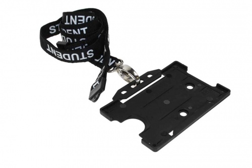 Black Student Lanyards with Breakaway and Metal Lobster Clip (Pack of 100)