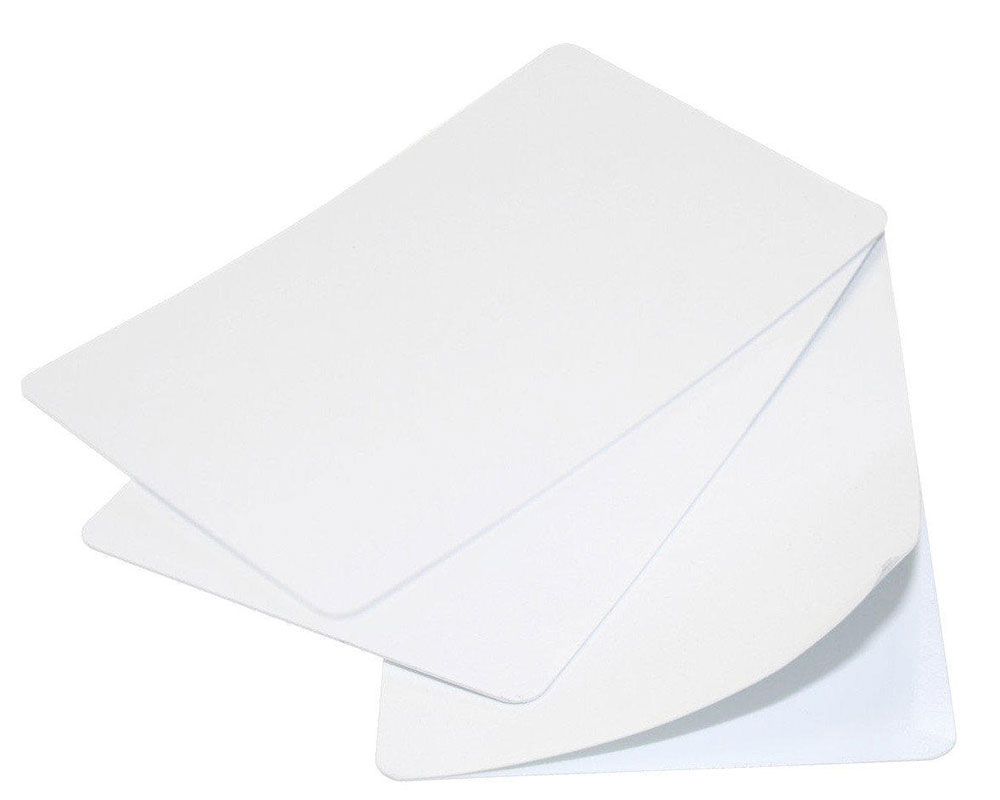Premium White Self Adhesive 480-Micron Blank Plastic Cards (Pack of 100)