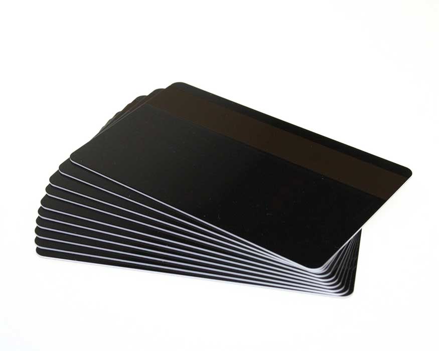 Black Plastic Cards With Hi-Co Magnetic Stripe - 760 Micron (Pack of 100)